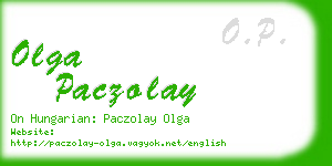 olga paczolay business card